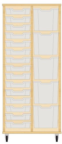 Storix Materiaalkast 72 wit. B710 x H1458 x D465 mm - laden transparant