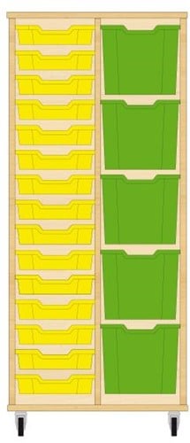 Storix Materiaalkast 72 wit, B710 x H1458 x D465 mm - laden geel-groen
