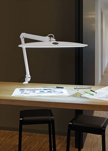 LED-tafellamp Work met klemmende voet, wit