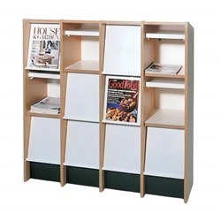 Tijdschriften unit met 12 vakken