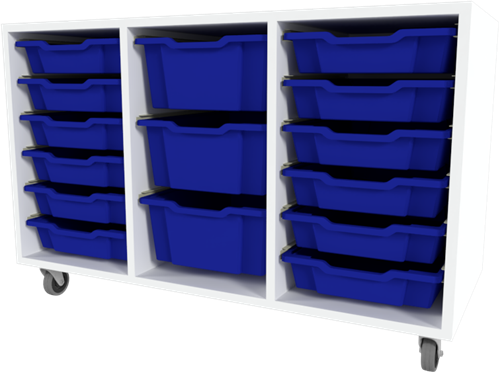 Storix Materiaalkast 81 wit, B1050xH684xD465 - laden blauw