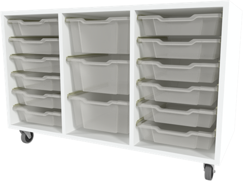 Storix Materiaalkast 81 wit. B1050xH684xD465 - laden transparant