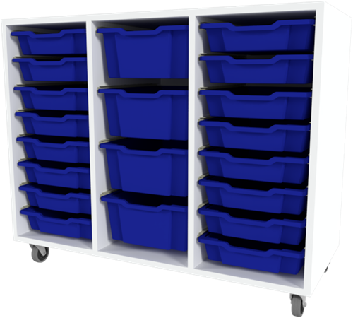 Storix Materiaalkast 81 wit, B1050xH856xD465 - laden blauw