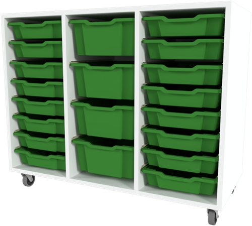 Storix Materiaalkast 81 wit, B1050xH856xD465 - laden groen