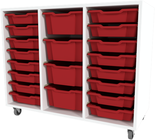 Storix Materiaalkast 81 wit, B1050xH856xD465 - laden rood