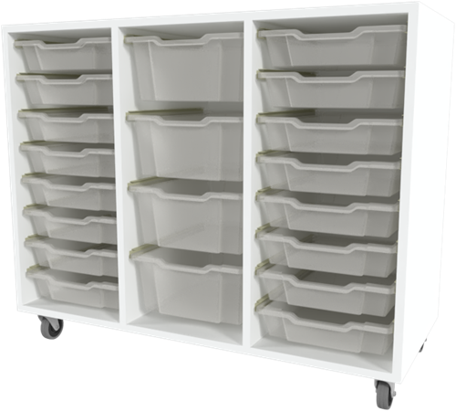 Storix Materiaalkast 81 wit. B1050xH856xD465 - laden transparant