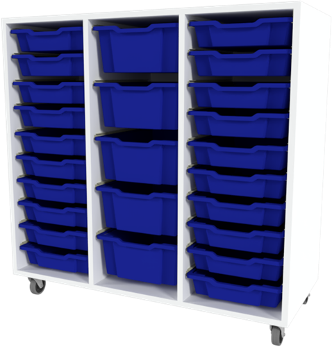 Storix Materiaalkast 81 wit, B1050xH1028xD465 - laden blauw