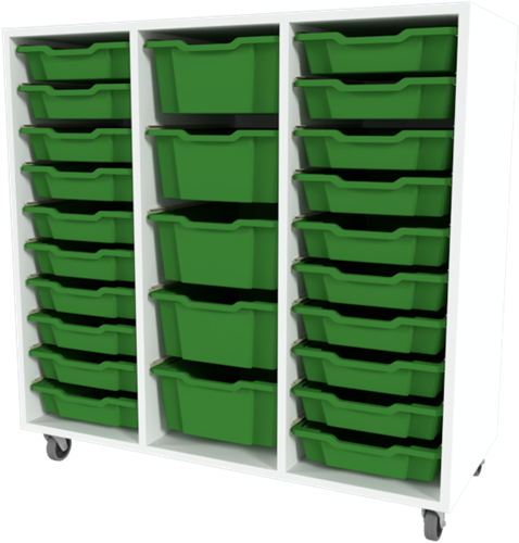 Storix Materiaalkast 81 wit, B1050xH1028xD465 - laden groen
