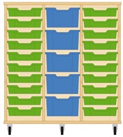 Storix Materiaalkast 81 wit, B1050xH1028xD465 - laden groen-blauw-groen