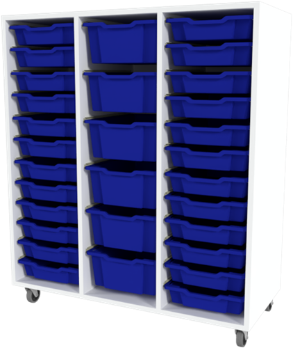 Storix Materiaalkast 81 wit, B1050xH1200xD465 - laden blauw
