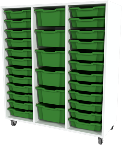 Storix Materiaalkast 81 wit, B1050xH1200xD465 - laden groen