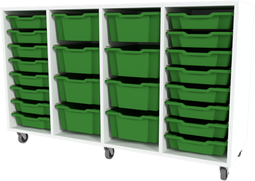 Storix Materiaalkast 91 wit, B1390xH856xD465 - laden groen