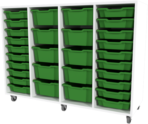 Storix Materiaalkast 91 wit, B1390xH1028xD465 - laden groen