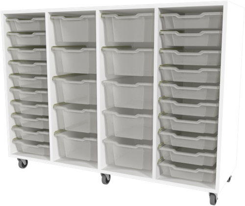 Storix Materiaalkast 91 wit. B1390xH1028xD465 - laden transparant