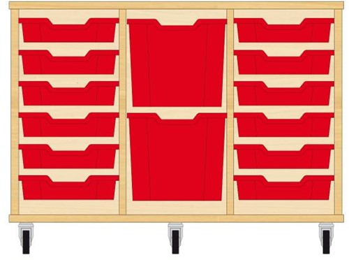 Storix Materiaalkast 82 wit, B1050xH684xD465 - laden rood