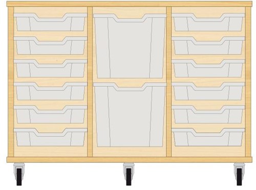 Storix Materiaalkast 82 wit. B1050xH684xD465 - laden transparant