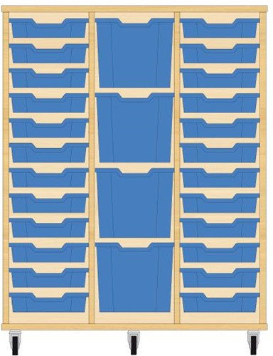 Storix Materiaalkast 82 wit, B1050xH1200xD465 - laden blauw