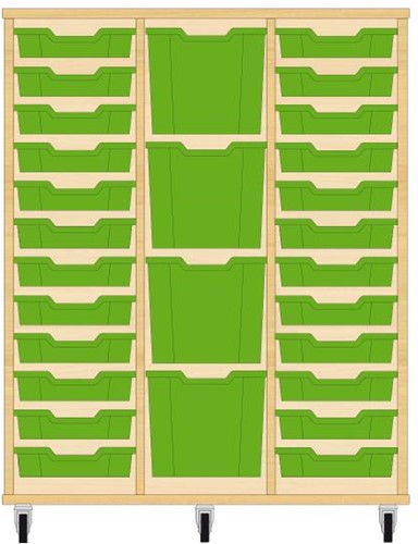 Storix Materiaalkast 82 wit, B1050xH1200xD465 - laden groen