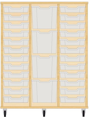 Storix Materiaalkast 82 wit. B1050xH1200xD465 - laden transparant