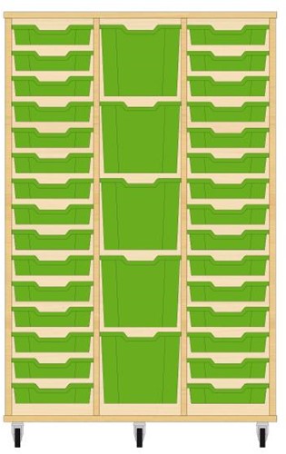 Storix Materiaalkast 82 wit, B1050 x H1458 x D465 mm - laden groen
