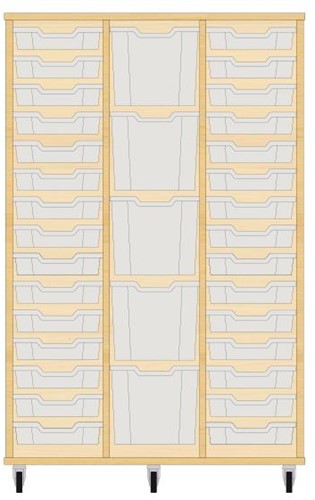 Storix Materiaalkast 82 wit. B1050 x H1458 x D465 mm - laden transparant