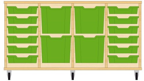 Storix Materiaalkast 92 wit, B1390xH684xD465 - laden groen