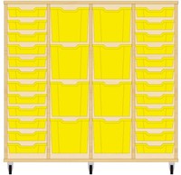 Storix Materiaalkast 92 wit, B1390xH1200xD465 - laden geel