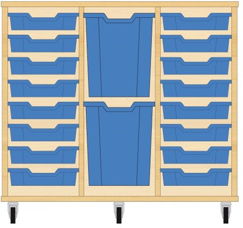 Storix Materiaalkast 83 wit, B1050xH856xD465 - laden blauw