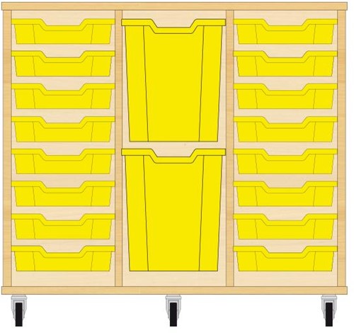Storix Materiaalkast 83 wit, B1050xH856xD465 - laden geel