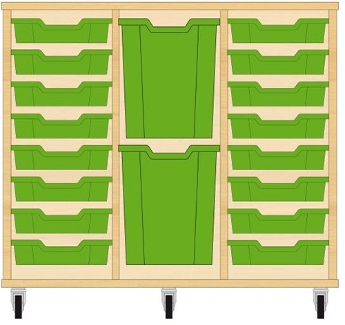 Storix Materiaalkast 83 wit, B1050xH856xD465 - laden groen