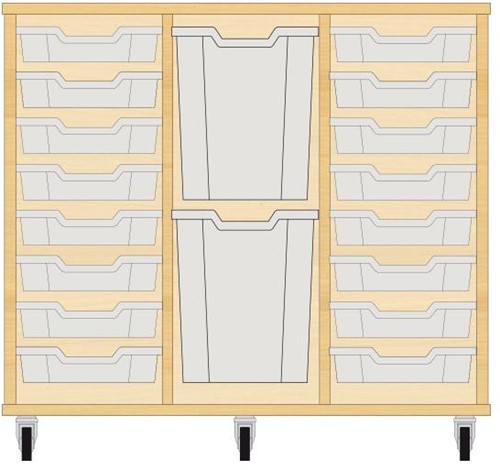 Storix Materiaalkast 83 wit. B1050xH856xD465 - laden transparant