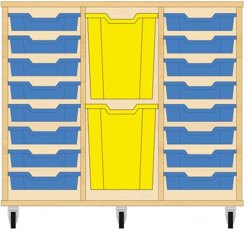 Storix Materiaalkast 83 wit, B1050xH856xD465 - laden blauw-geel-blauw