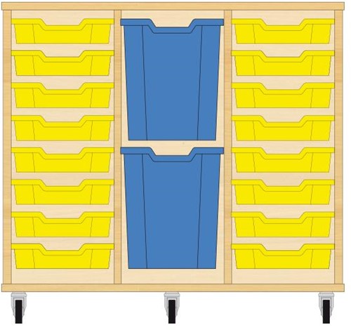 Storix Materiaalkast 83 wit, B1050xH856xD465 - laden geel-blauw-geel