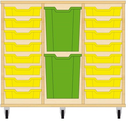 Storix Materiaalkast 83 wit, B1050xH856xD465 - laden geel-groen-geel