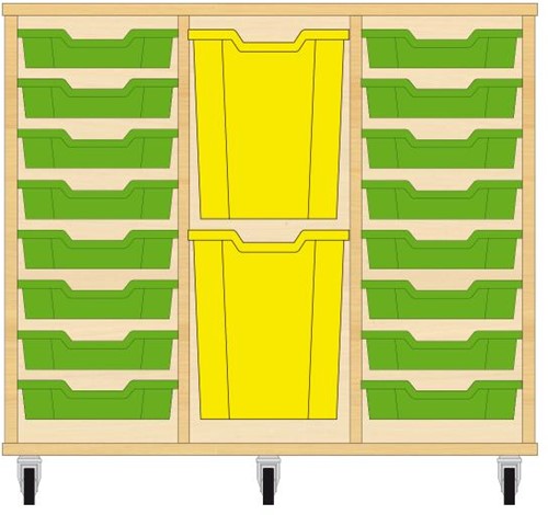 Storix Materiaalkast 83 wit, B1050xH856xD465 - laden groen-geel-groen