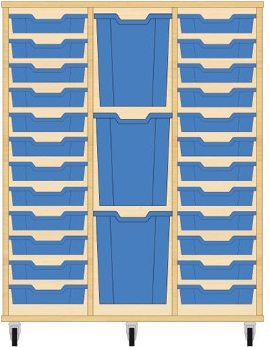 Storix Materiaalkast 83 wit, B1050xH1200xD465 - laden blauw