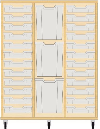 Storix Materiaalkast 83 wit. B1050xH1200xD465 - laden transparant