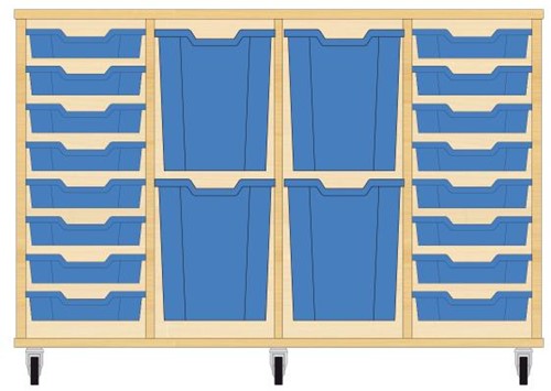 Storix Materiaalkast 93 wit, B1390xH856xD465 - laden blauw
