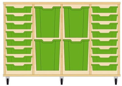 Storix Materiaalkast 93 wit, B1390xH856xD465 - laden groen