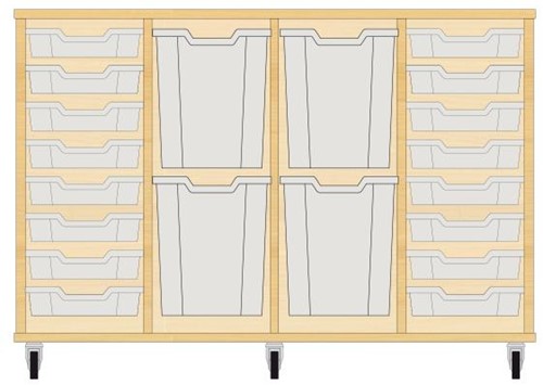 Storix Materiaalkast 93 wit. B1390xH856xD465 - laden transparant