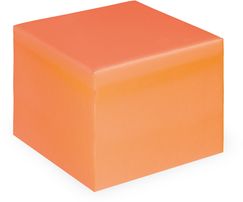 Vierkante poef klein B400 x D400 x H400 mm - oranje