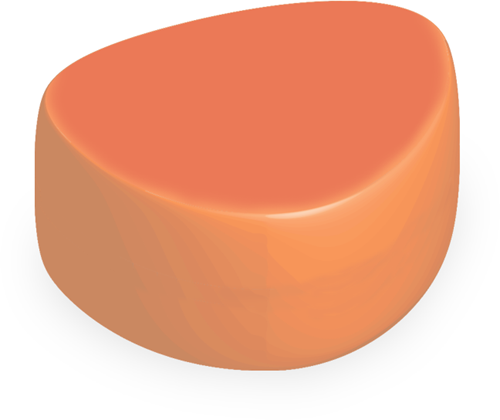 Plectrum poef klein Ø400 x H400 mm - oranje