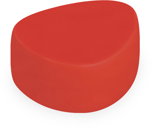 Plectrum poef klein Ø400 x H400 mm - rood