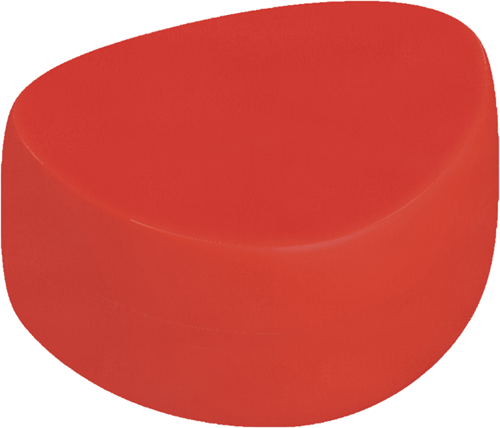 Plectrum poef groot Ø600 x H400 mm - rood