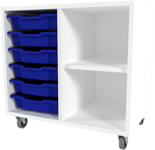 Storix Combikast C1 wit, B710xH684xD465 - laden blauw