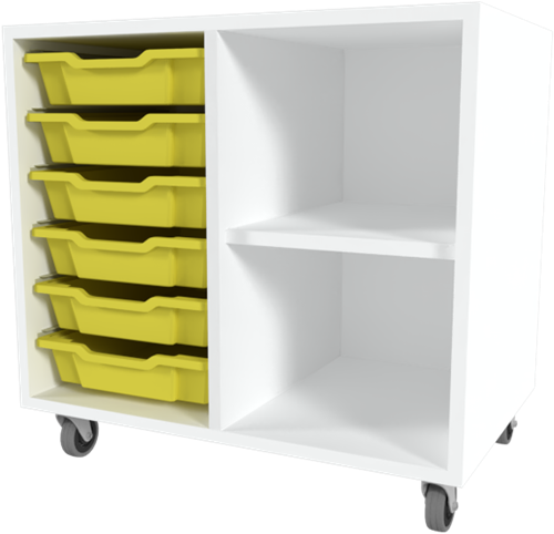 Storix Combikast C1 wit, B710xH684xD465 - laden geel