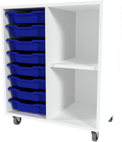 Storix Combikast C1 wit, B710xH856xD465 - laden blauw