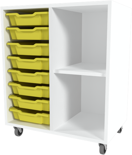 Storix Combikast C1 wit, B710xH856xD465 - laden geel