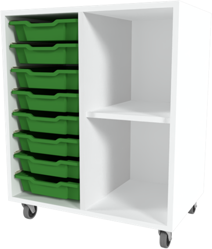 Storix Combikast C1 wit, B710xH856xD465 - laden groen