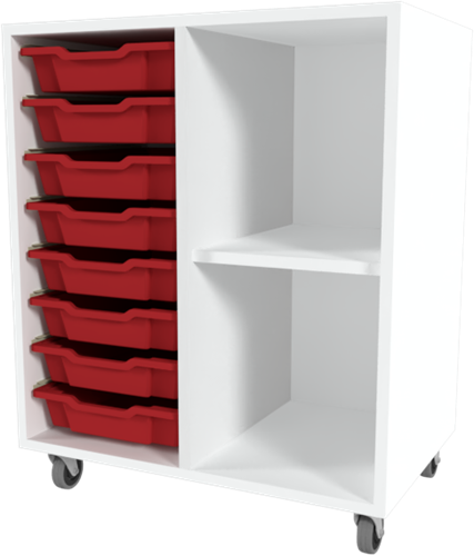 Storix Combikast C1 wit, B710xH856xD465 - laden rood